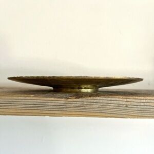 Brass pillar candle tray large